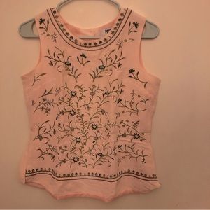 Vintage floral embroidered tank